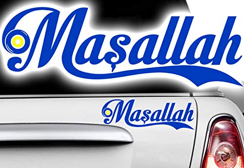 1x MASALLAH Allah Korusun Aufkleber ISLAM Hak Yaradan Nazar türkisches blaues Au von HR-WERBEDESIGN