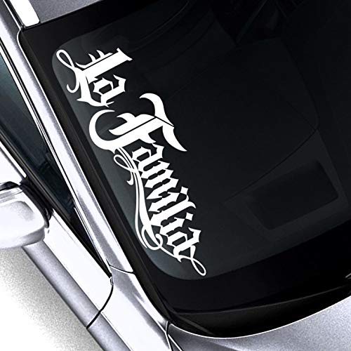 HR-WERBEDESIGN LA FAMILIA 2x 30cm OLDSCHOOL Frontscheibenaufkleber AUTO MOTORRAD Aufkleber HARD Schwarz von HR-WERBEDESIGN