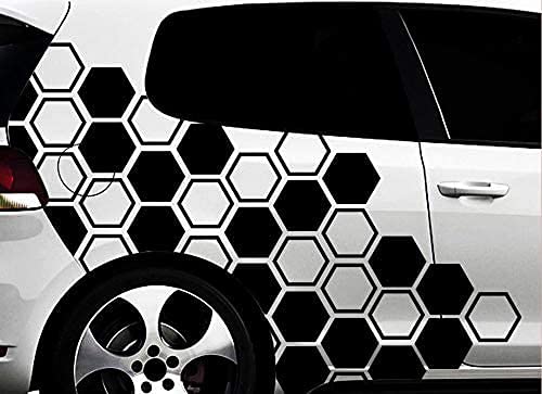 Hexagon Pixel Cyber Camouflage XXXL Set Auto Aufkleber Sticker Tuning Wandtattoox von HR-WERBEDESIGN