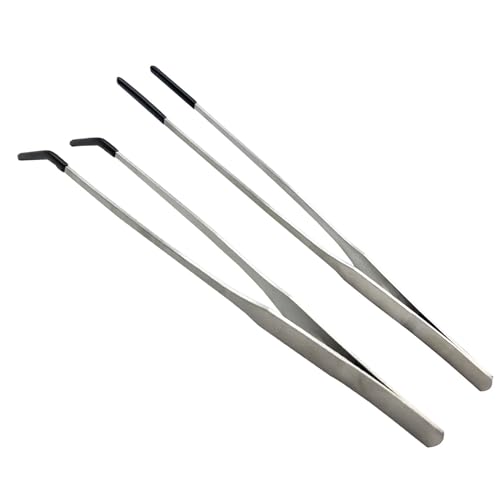Edelstahl Pinzette Aquarium Pinzette mit Gummispitzen Langen Griff Reptilien Fütterung Zangen für Fisch Tank Wasserpflanzen, 2pcs, 10,6 Zoll, Silber Edelstahl Pinzette Aquarium Pinzette mit Gummispitzen Langen Griff Reptilien Fütterung Zangen für Fisch Tank Wasserpflanzen, 2pcs, 10,6 Zoll, Silber von HRASY