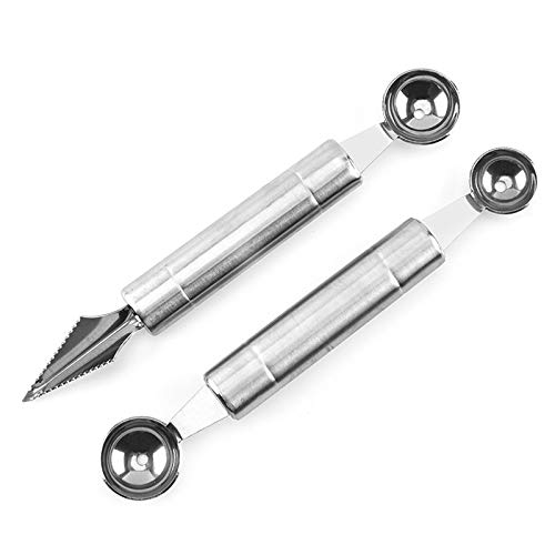 HRASY 2 Stück Melonenlöffel Fruit Carving Tools Kugelausstecher Melonenausstecher Fruit Salad Cutter Löffel Obstgräber multifunktionale Küchenlöffel von HRASY