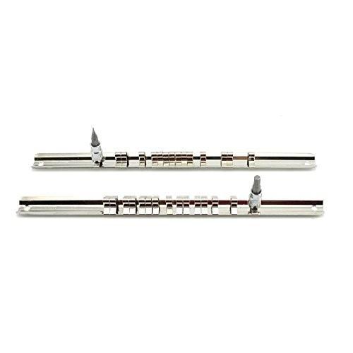 HRB Aufsteckschiene, 2 Stück, Nusshalter/Aufsteckleiste mit Platz f. 2 x 15 Nüsse 3/8" von HRB