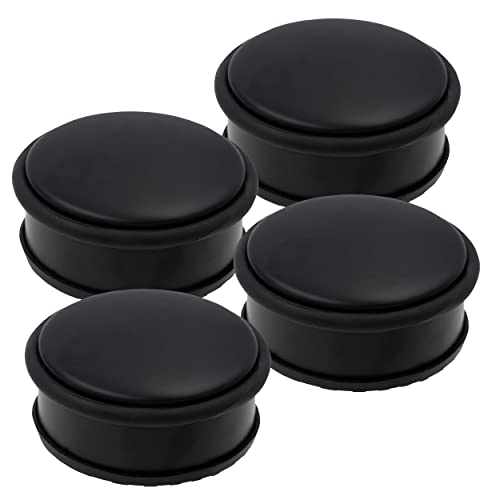 HRB Türstopper Edelstahl massiv - Schwerer Türstopper Boden mit modernen Design, Door Stopper versehen mit Gummiring zum Schutz der Türen (2 Stück Schwarz) von HRB