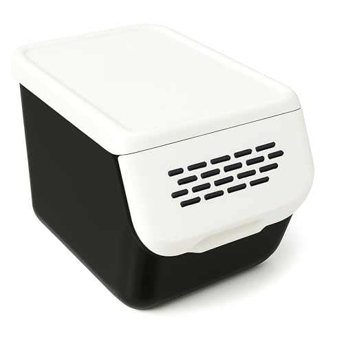 HRB Aufbewahrungsbox mit Deckel 1 Stück- Kartoffelbox - Kartoffel Aufbewahrungsbox - Trocken und Lichtschutz - Spülmaschinengeeignet - Länger Haltbar - Verlangsamtes Keimen - Praktische Lagerung von HRB
