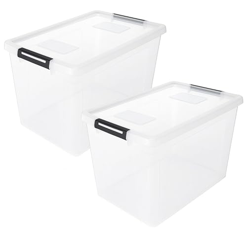 HRB Aufbewahrungsbox mit Deckel Lagerbox Box Korb, Kiste (60 Liter, 2, stück) von HRB