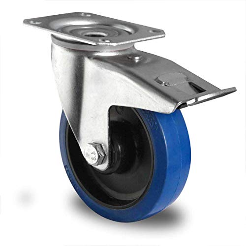 HRB Blue Wheel Lenkrolle mit Bremse 125mm, Tragkraft 150 Kg (125 mm Lenkrolle mit Bremse) von HRB