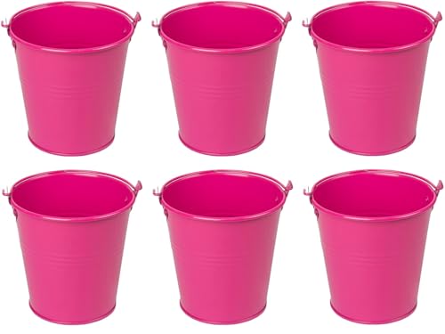 HRB Metalleimer, Eimer lackiert, Dekoeimer, Pflanztopf Blecheimer (0,5 Liter, 6 Stück) von HRB