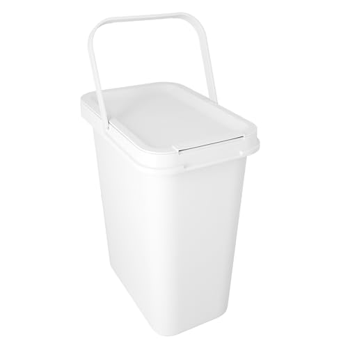 HRB Mülleimer Küche mit Henkel und Haltering, 12 Liter Volumen, Modernes Design – Vielseitiger Abfalleimer Küche und Mülleimer Bad, Praktisch und Stilvoll für Ihr Zuhause von HRB