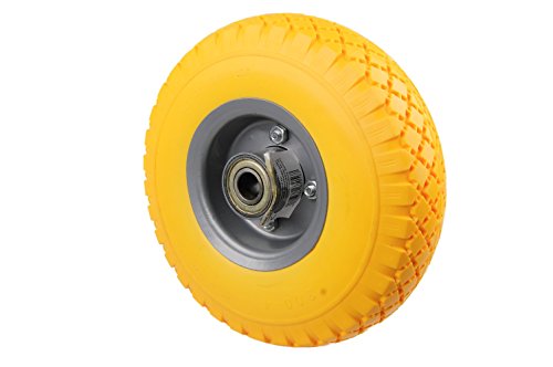 HRB PU Rad 260 mm - Pannensicher je 130 kg Traglast, Metallfelge (Gelb, 1 Stück) von HRB