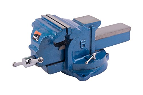 HRB Schraubstock, Robust 100 mm Spannbreite für Werkbank 360° drehbar, Gewicht 7 Kg von HRB