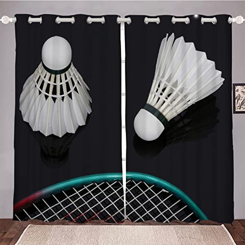 Gardinen Blickdicht Schwarzes Badminton Verdunklungsvorhänge Schallschutz Vorhang Wohnzimmer füR Wohnkultur Schlafzimmer VorhäNge B 140 x H 245 cm 2er Set Gardinen Blickdicht Schwarzes Badminton Verdunklungsvorhänge Schallschutz Vorhang Wohnzimmer füR Wohnkultur Schlafzimmer VorhäNge B 140 x H 245 cm 2er Set von HRBK