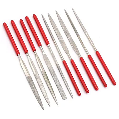 Diamantfeile,10 Pcs Mini Diamantfeile runde Diamant Nadelfeile professionelles Diamantmesser zum Profilschneiden von Glas Keramik Holzschnitzerei Hartmetall von HREDZEO