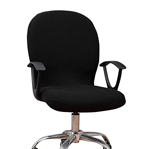 HREDZEO Office Chair Bezug für Bürostuhl,Schwarze Bürostuhl-Bezug Stuhlabdeckungen Weiche Abdeckung für Bürostuhlabdeckungen Stuhlhussen Stuhlbezug Computer Stuhl Abnehmbar Waschbar Drehen Drehstuhl von HREDZEO