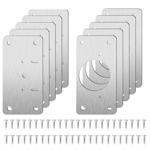 Schrankscharnier Reparaturplatte,8 Pcs Schrank Scharnier Reparaturplatte Reparaturset Scharniere Reparaturplatte mit Schrauben für Schranktüren Kleiderschrank von HREDZEO