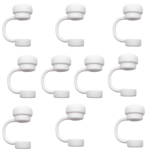 Silikon Strohhalm Abdeckung,10 Pcs Strohhalm Abdeckkappe Staubdicht Tragbare Strohkappen Abdeckungen Verstellbare Strohhalm Abdeckung für Wiederverwendbare Strohhalme für 8-10mm Strohhalme von HREDZEO