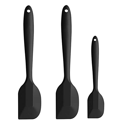 Silikonspatel,3 PCS Stück Silikonspatel langer Griff Silikonkrug Pfannenwender hitzebeständiger Pfannenwender Antihaftgummispatel Silikonspatel zum Kochen Backglas, Smoothie-Mixer von HREDZEO