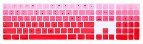 HRH Ombre Red Silikon Tastaturabdeckung Tastatur Skin für Magic Keyboard mit Ziffernblock A1843 MQ052LL/A veröffentlicht im Jahr 2017 (US-Layout) von HRH