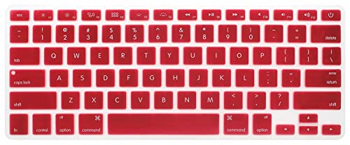 HRH Silikon-Tastaturabdeckung für MacBook Air 13, MacBook Pro 13/15/17 (mit oder ohne Retina-Display, 2015 oder ältere Version) und ältere iMac-US-Layout, Rotweinrot von HRH