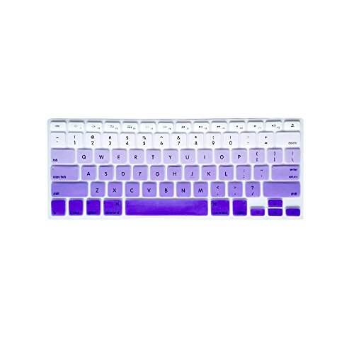 HRH Silikon-Tastaturabdeckung für MacBook Air 13, für MacBook Pro 13/15/17 (mit oder ohne Retina-Display, 2015 oder ältere Version) und für iMac ältere USA-Layout, Ombré-Violett von HRH
