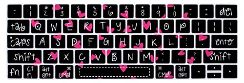 HRH Silikon-Tastaturabdeckung für MacBook Pro mit Touch-Bar 33 Zoll und 38,1 cm (A2159/A1989/A1706,A1990/A1707) 2019 2018 2016 2017 Release, Pink Love von HRH