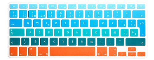 HRH Tastaturschutz für MacBook Air 13, MacBook Pro 13 / 15 / 17 (mit oder ohne Retina-Display, 2015 oder ältere Version) und iMac älteres EU-Layout, Ombre Aqua Blue von HRH