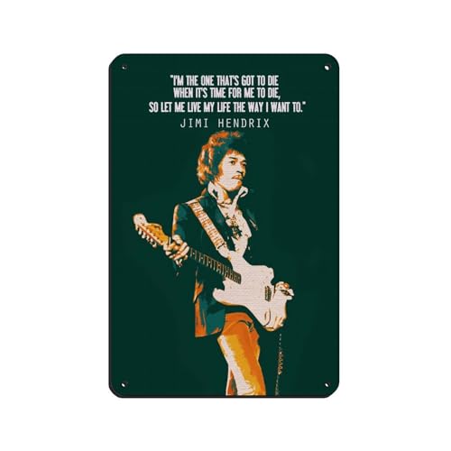 HRJHE Jimi Hendrix Gitarristen-Poster (20) Blechschild, Vintage, Metall, Pub, Club, Café, Bar, Zuhause, Wandkunst, Dekoration, Poster, Retro, 20 x 30 cm von HRJHE