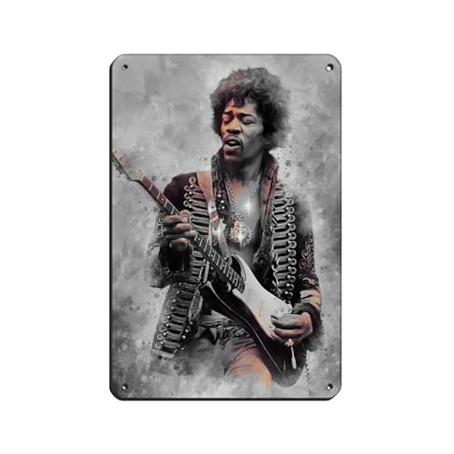 HRJHE Jimi Hendrix Gitarristen-Poster (21) Blechschild, Vintage, Metall, Pub, Club, Café, Bar, Zuhause, Wandkunst, Dekoration, Poster, Retro, 20 x 30 cm von HRJHE
