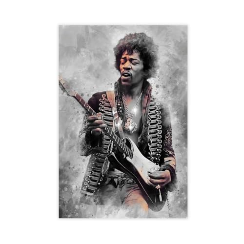 HRJHE Jimi Hendrix Gitarristen-Poster (21) Leinwand-Poster, Wandkunst, Dekordruck, Bild, Gemälde für Wohnzimmer, Schlafzimmer, Dekoration, 30 x 45 cm von HRJHE