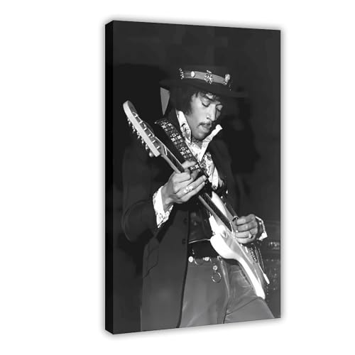 HRJHE Jimi Hendrix Gitarristen-Poster (9) Leinwand-Poster, Schlafzimmerdekoration, Landschaft, Büro, Raumdekoration, Geschenk, 60 x 90 cm von HRJHE
