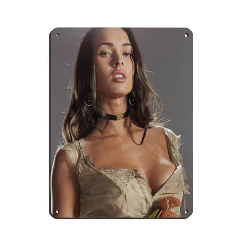 HRJHE Poster, Motiv: Schauspielerin Megan Fox Star (13), Retro-Poster, Metallblechschild, schicke Kunst, Retro, Eisenmalerei, Bar, Menschen, Höhle, Café, Familie, Garage, Poster, Wanddekoration, 30 x von HRJHE