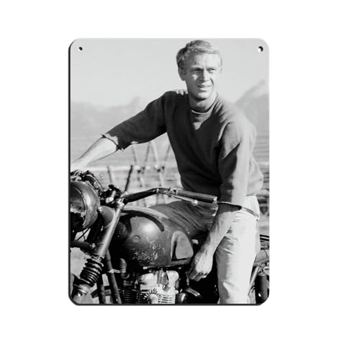 HRJHE Poster "Schauspieler Steve McQueen" (15), Blechschild, Vintage, Metall, Pub, Club, Café, Bar, Zuhause, Wandkunst, Dekoration, Poster, Retro, 30 x 40 cm von HRJHE