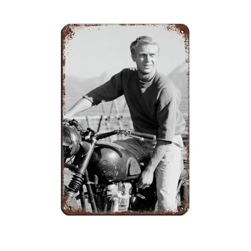 HRJHE Poster "Schauspieler Steve McQueen" (15), Retro-Poster, Metall-Blechschild, schicke Kunst, Retro, Eisenmalerei, Bar, Leute, Höhle, Café, Familie, Garage, Poster, Wanddekoration, 20 x 30 cm von HRJHE