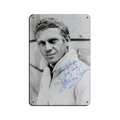 HRJHE Poster "Schauspieler Steve McQueen" (2), Blechschild, Vintage, Metall, Pub, Club, Café, Bar, Zuhause, Wandkunst, Dekoration, Poster, Retro, 20 x 30 cm von HRJHE