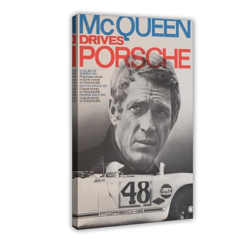 HRJHE Poster "Schauspieler Steve McQueen" (6) auf Leinwand, Schlafzimmer, Dekoration, Landschaft, Büro, Raumdekoration, Geschenk, 40 x 60 cm von HRJHE
