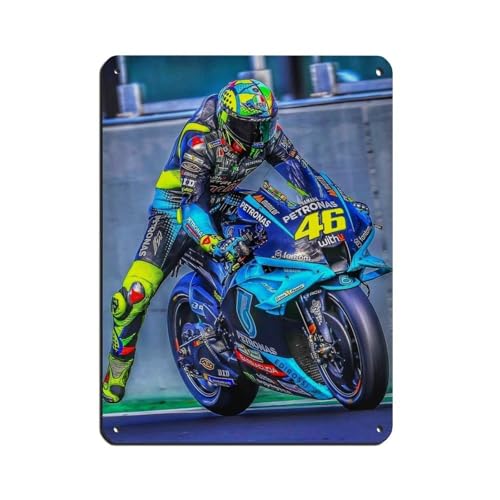 HRJHE Poster mit Rennfahrer-Motiv Valentino Rossi (15), Blechschild, Vintage, Metall, Pub, Club, Café, Bar, Zuhause, Wandkunst, Dekoration, Poster, Retro, 30 x 40 cm von HRJHE