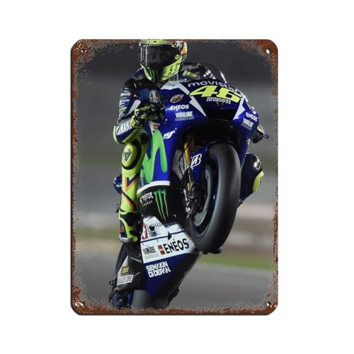 HRJHE Poster mit Rennfahrer-Motiv Valentino Rossi (2), Blechschild, Vintage, Metall, Pub, Club, Café, Bar, Zuhause, Wandkunst, Dekoration, Poster, Retro, 30 x 40 cm von HRJHE