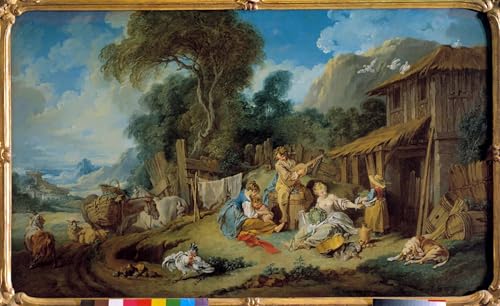 HRJUBWREE Bekannt Abstrakte Leinwand Kunst Moderne Kunst Wandbild Der Rest der Baauern von François Boucher Leinwanddruck Malerei für Wanddekoration 60x90cm von HRJUBWREE