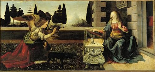 HRJUBWREE Bekannt Abstrakte Leinwand Kunst Moderne Kunst Wandbild Die Verkündigung Von Leonardo Da Vinci Leinwanddruck Malerei für Wanddekoration 60x90cm von HRJUBWREE