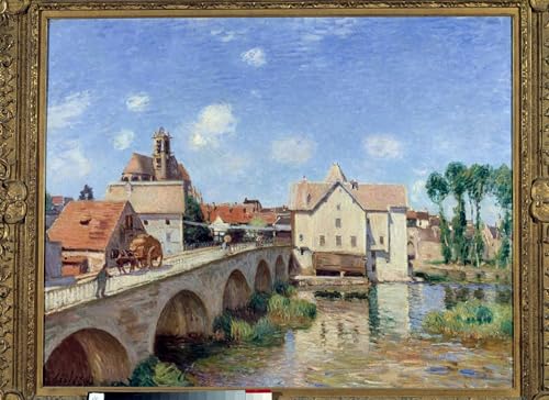 HRJUBWREE Bekannt Abstrakte Leinwand Kunst Moderne Kunst Wandbild Die brücke von moret in von alfred sisle Leinwanddruck Malerei für Wanddekoration 60x90cm von HRJUBWREE
