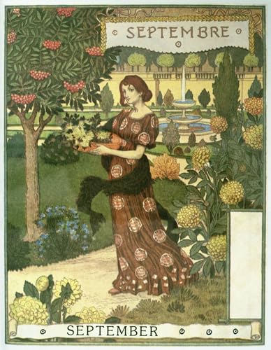 HRJUBWREE Bekannt Abstrakte Leinwand Kunst Moderne Kunst Wandbild September ein Mädchen von Eugene Grasset Leinwanddruck Malerei für Wanddekoration 60x90cm von HRJUBWREE