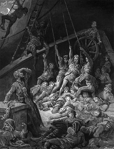 HRJUBWREE Bekannt Wandkunst Bild Druck Vintage Leinwandkunst Die toten Matrosen Erheben Sich und beginnen mit der arbeit an den seilen von gustave dore Kunstwerk Bilder für Bürodekoration 60x90cm von HRJUBWREE