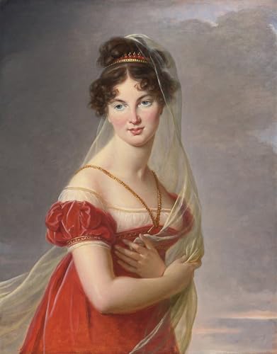 HRJUBWREE Bekannt Wandkunst Bild Druck Vintage Leinwandkunst Porträt von aglae angelique gabrielle de gramont Ehefrau von elisabeth louise vigee Lebrun Kunstwerk Bilder für Bürodekoration 60x90cm von HRJUBWREE