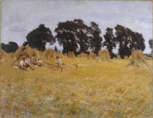 HRJUBWREE Bekannt Wandkunst Bild Druck Vintage Leinwandkunst Schnitter Ruhen Auf Einem Weizenfeld Von John Singer Sargent Kunstwerk Bilder für Bürodekoration 60x90cm von HRJUBWREE
