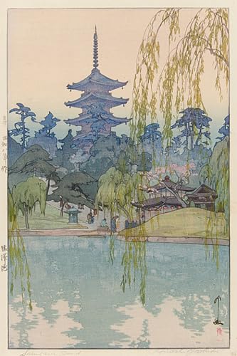 HRJUBWREE Bekannt Wandkunst Bild Druck Vintage Leinwandkunst der Sarusawa-Teich von Yoshida Hiroshi Kunstwerk Bilder für Bürodekoration 60x90cm von HRJUBWREE