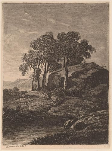 HRJUBWREE Berühmte Gemälde Druck Leinwand Malerei Bilder Wandgemälde Bäume von Alexandre Calame Poster Kunstwerke für Wohnzimmer Dekoration 60x90cm von HRJUBWREE