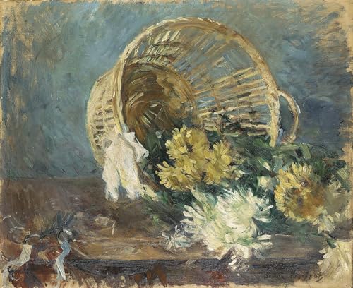 HRJUBWREE Berühmte Gemälde Druck Leinwand Malerei Bilder Wandgemälde Blume oder der umgestürzte korb von berthe Morisot Poster Kunstwerke für Wohnzimmer Dekoration 60x90cm von HRJUBWREE