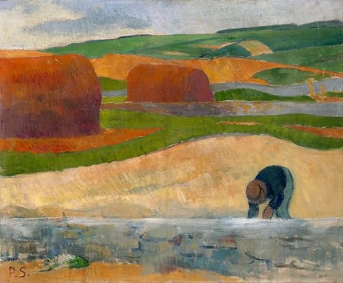 HRJUBWREE Kunst Gemälde Leinwand Malerei Poster Leinwand Wandkunst Algensammler von Paul Sérusier Ölgemälde Wandbilder für Wohnzimmer Dekoration 60x90cm von HRJUBWREE
