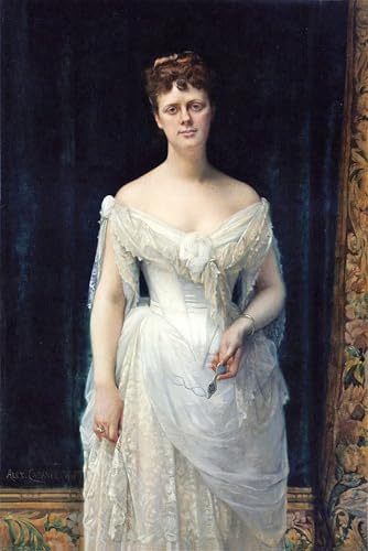 HRJUBWREE Kunst Gemälde Leinwand Malerei Poster Leinwand Wandkunst Mary Frick Garrett von Cabanel Ölgemälde Wandbilder für Wohnzimmer Dekoration 60x90cm von HRJUBWREE