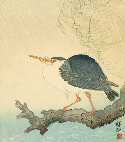 HRJUBWREE Kunst Gemälde Leinwand Malerei Poster Leinwand Wandkunst Meisterdrucke von Ohara Koson Ölgemälde Wandbilder für Wohnzimmer Dekoration 60x90cm von HRJUBWREE