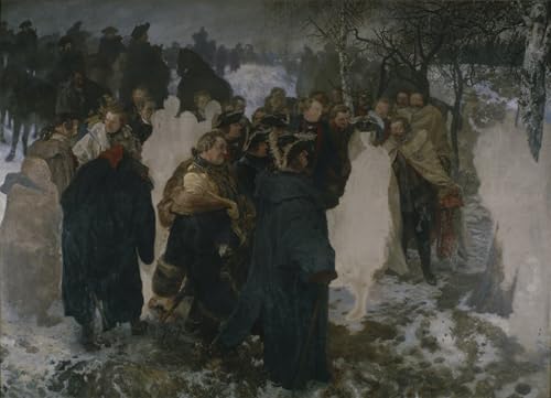 HRJUBWREE Kunst Gemälde Leinwand Malerei Poster Leinwand Wandkunst Rede vor der Schlacht bei Leuthen von Adolph Menzel Ölgemälde Wandbilder für Wohnzimmer Dekoration 60x90cm von HRJUBWREE